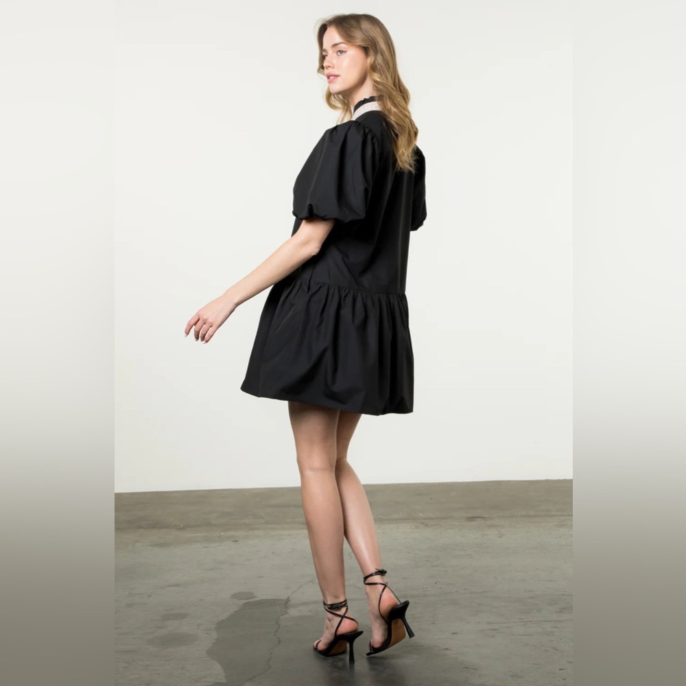 NWT THML Hint of Fun Black Mini Dress | S - Picture 2 of 6